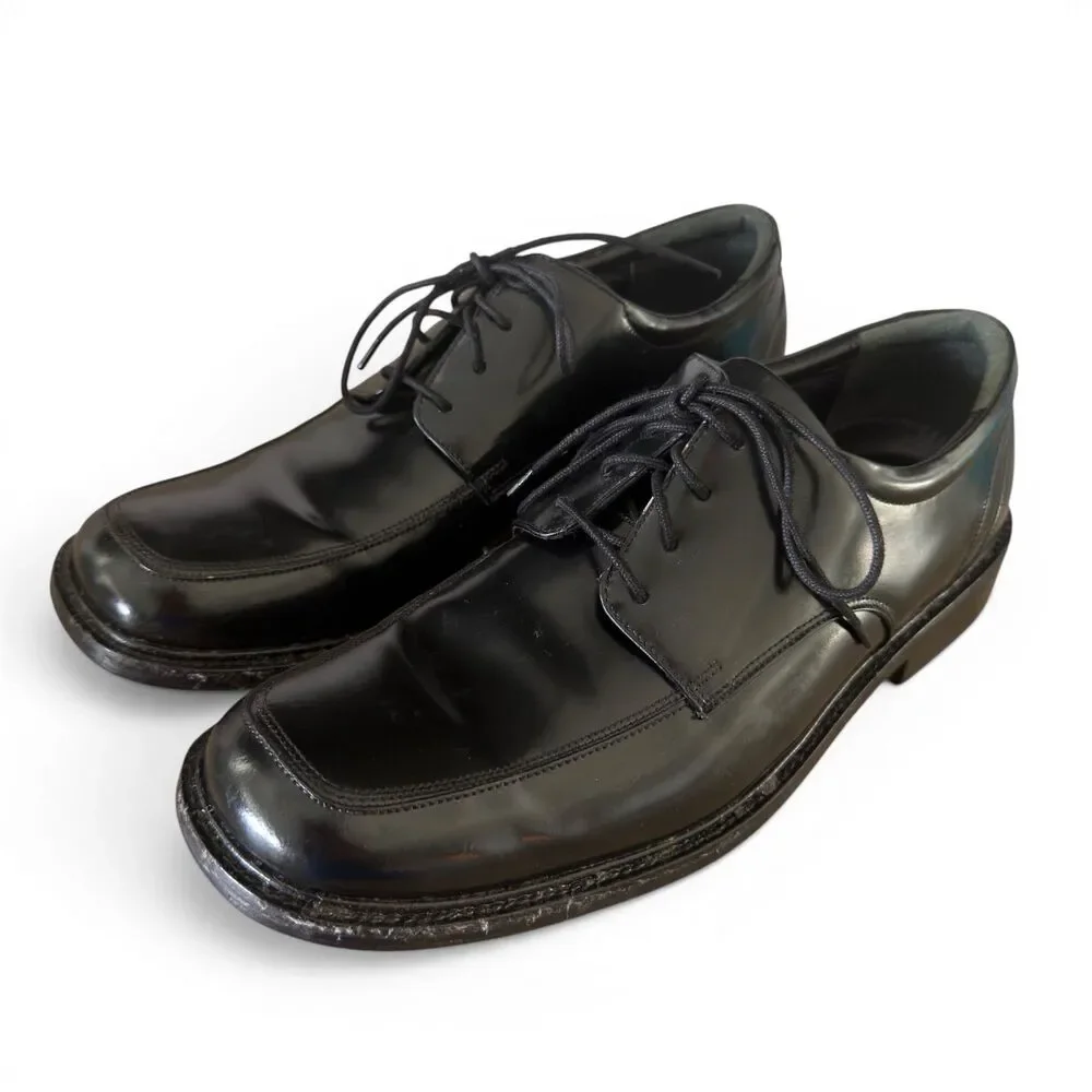 Bostonian 2POD Mens 9M Black Leather Apron Toe Derby Dress Shoes Comfort